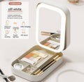 Travel Makeup Storage with LED Mirror