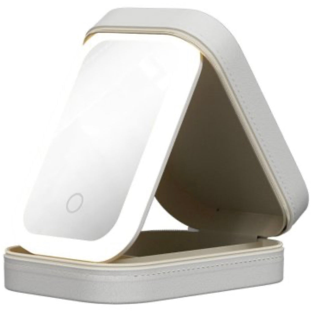 Travel Makeup Storage with LED Mirror